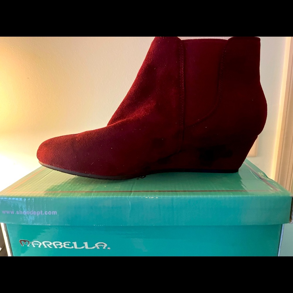 Burgundy booties